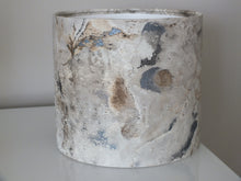 Load image into Gallery viewer, Textured Stone Effect Drum Lampshade. Neutral/Natural Earthtones. Pendant or Table Lamp.