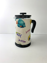 Load image into Gallery viewer, Tropical Fish Print Wrap Around Cafetiere or French Press Cosy.