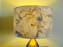 Load image into Gallery viewer, Textured Stone Effect Drum Lampshade. Neutral/Natural Earthtones. Pendant or Table Lamp.