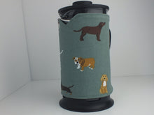 Load image into Gallery viewer, Cafetiere/French Press Wrap Around Cosy in Dog Breed Fabric. Standard or Bespoke Size coffee cosy.